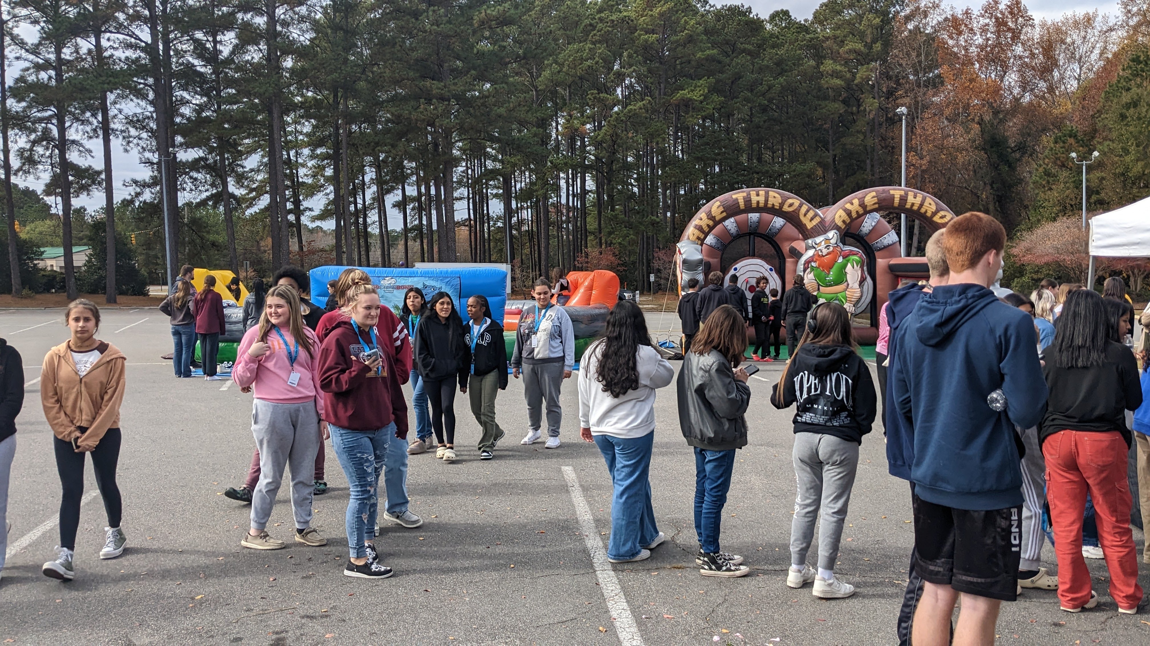 Students take in a festival held on campus.